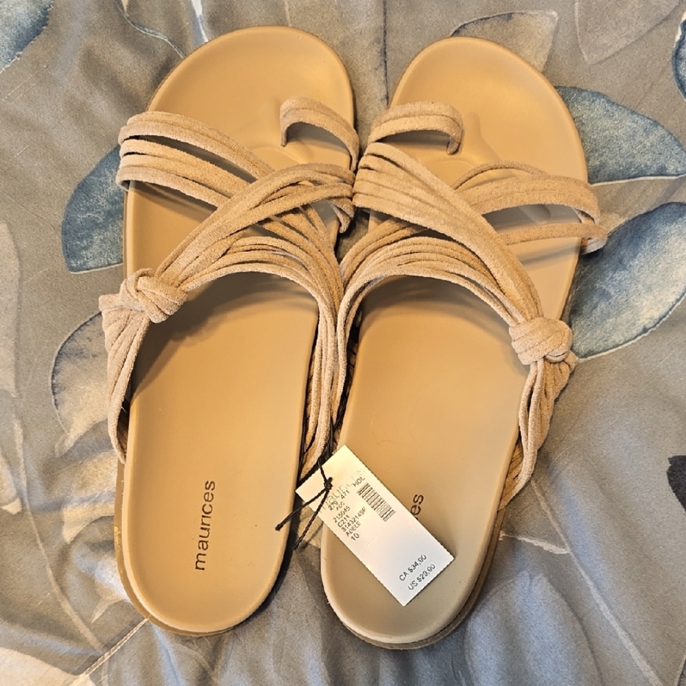 Maurices Women's Tan Sandals Size 10